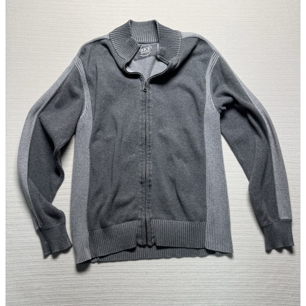Buckle BKE Mens Size Large Athletic Fit Knit Full Zip Cardigan Sweater Gray